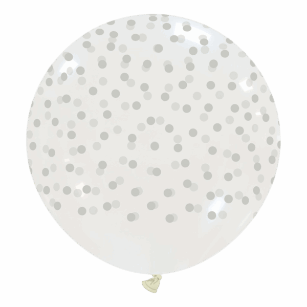 Cattex Rundballon | 32" Kristall Klar | Confetti Rain