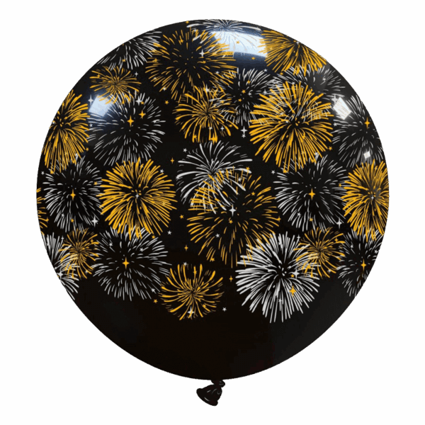 Cattex Rundballon | 34" Gedeckt Schwarz | Fireworks (2 colors)