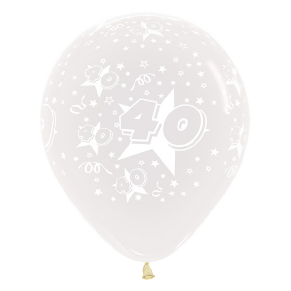Sempertex Rundballon | 18" Crystal Clear | "Jahreszahl"