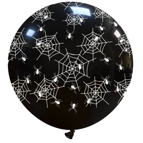 Cattex Rundballon | 34" Black | Spiderwebs