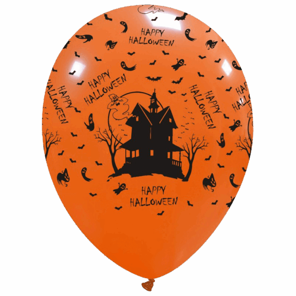 Cattex Rundballon | 12" Orange | Haunted House | 10 Stück
