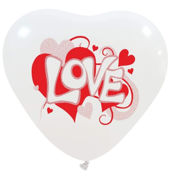 Cattex Herzballon | 17" Weiß | "Love"