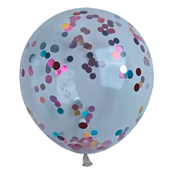 ELITEX Rundballons | 12" Crystal Clear | Konfetti | 10 Stück