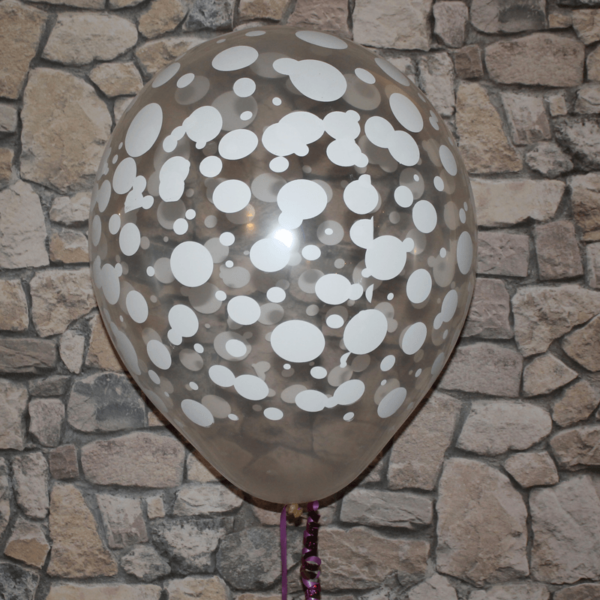 BWS Rundballon (Stuffer) | 18" Clear | "Mixed Dots"