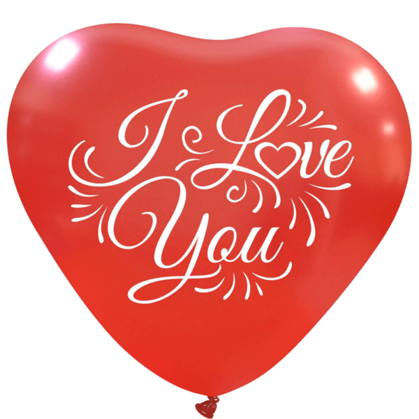 Cattex Herzballon | 17" Metallic Red | "Love you"