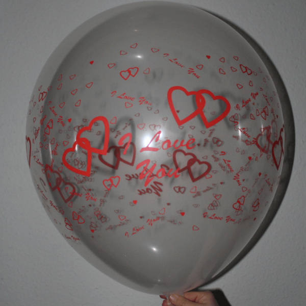 Elitex Rundballons | 18" Clear | I Love you-a-round | 1 Stück