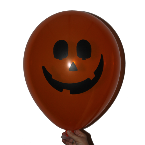 Qualatex Rundballon | 16" Jewel Mandarine Orange | "Pumpkin Face"